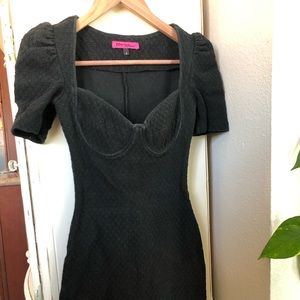 Betsey Johnson Black Short Sleeve Mini Dress Small